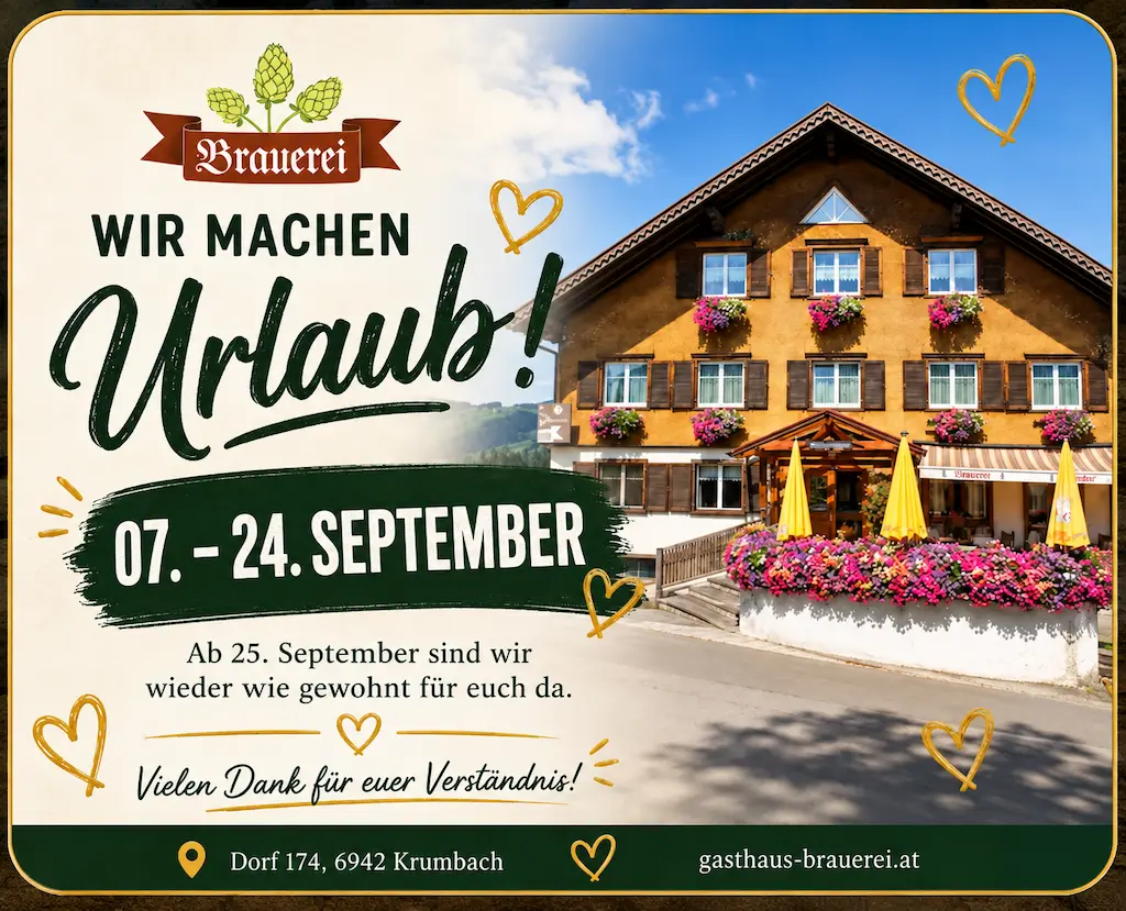 Urlaub vom 7. bis 24. September 2027